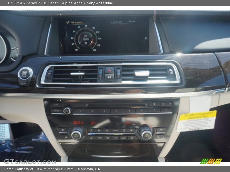 Alpine White / Ivory White/Black 2015 BMW 7 Series 740Li Sedan