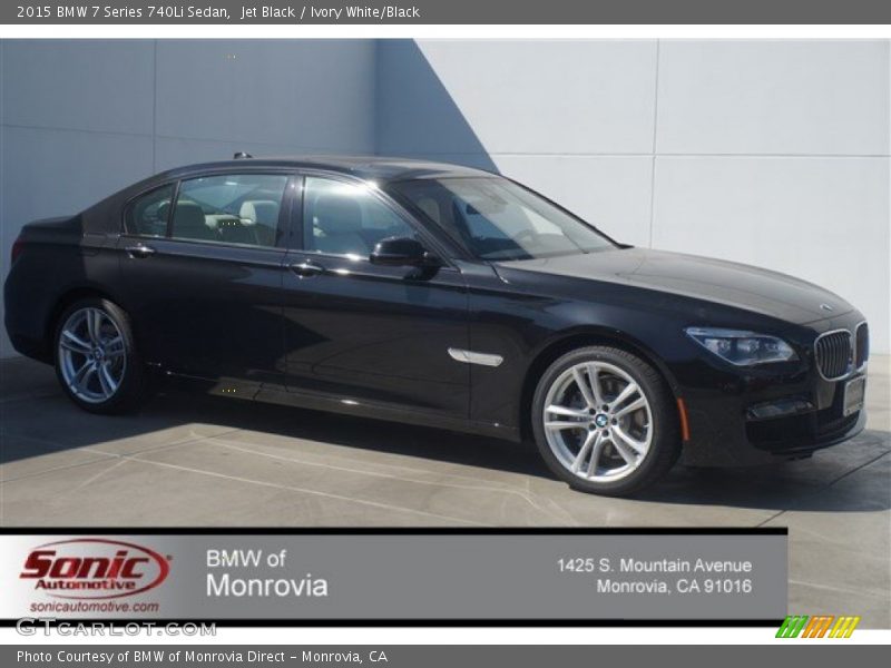 Jet Black / Ivory White/Black 2015 BMW 7 Series 740Li Sedan