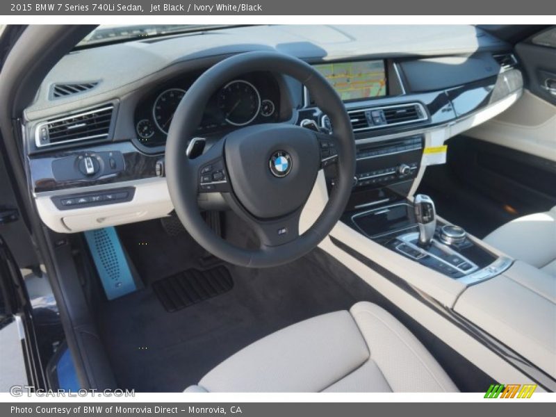 Ivory White/Black Interior - 2015 7 Series 740Li Sedan 
