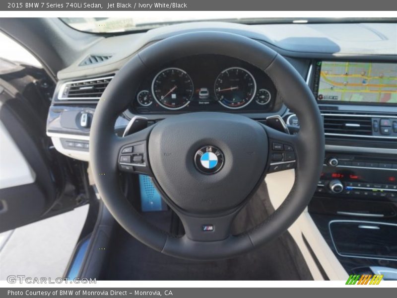 Jet Black / Ivory White/Black 2015 BMW 7 Series 740Li Sedan