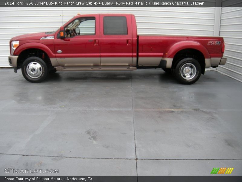 Ruby Red Metallic / King Ranch Chaparral Leather 2014 Ford F350 Super Duty King Ranch Crew Cab 4x4 Dually