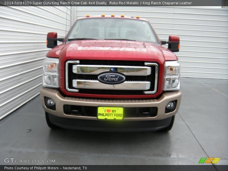 Ruby Red Metallic / King Ranch Chaparral Leather 2014 Ford F350 Super Duty King Ranch Crew Cab 4x4 Dually
