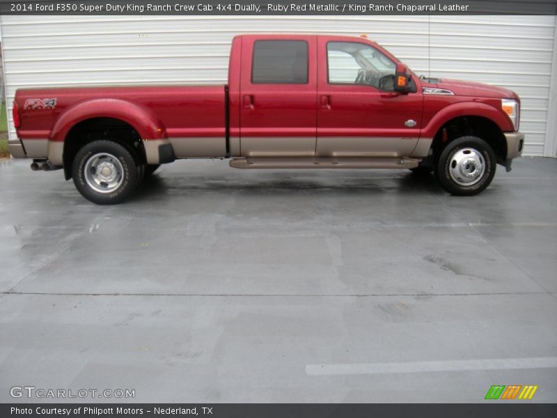 Ruby Red Metallic / King Ranch Chaparral Leather 2014 Ford F350 Super Duty King Ranch Crew Cab 4x4 Dually