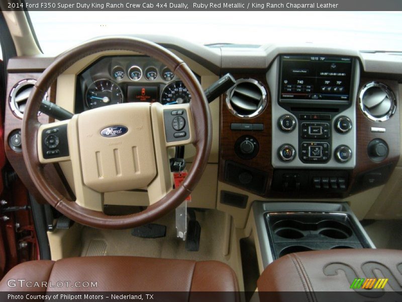 Ruby Red Metallic / King Ranch Chaparral Leather 2014 Ford F350 Super Duty King Ranch Crew Cab 4x4 Dually