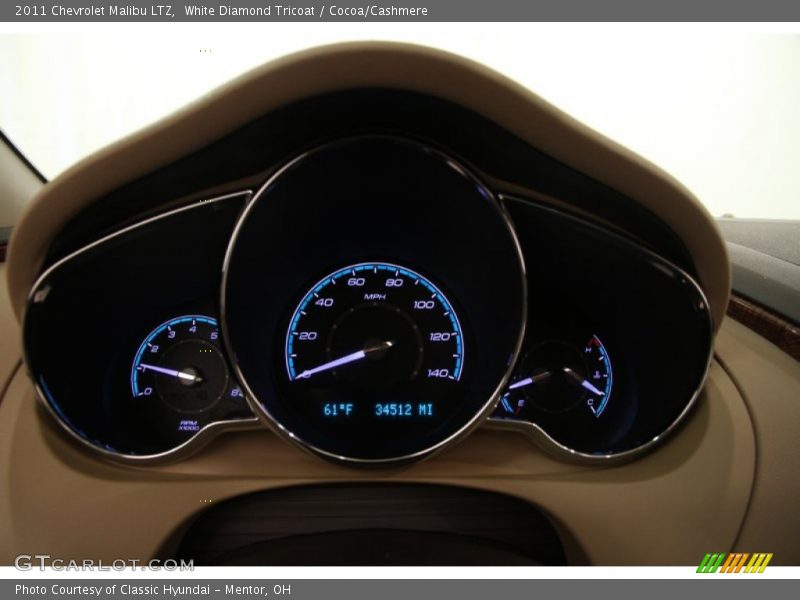 White Diamond Tricoat / Cocoa/Cashmere 2011 Chevrolet Malibu LTZ