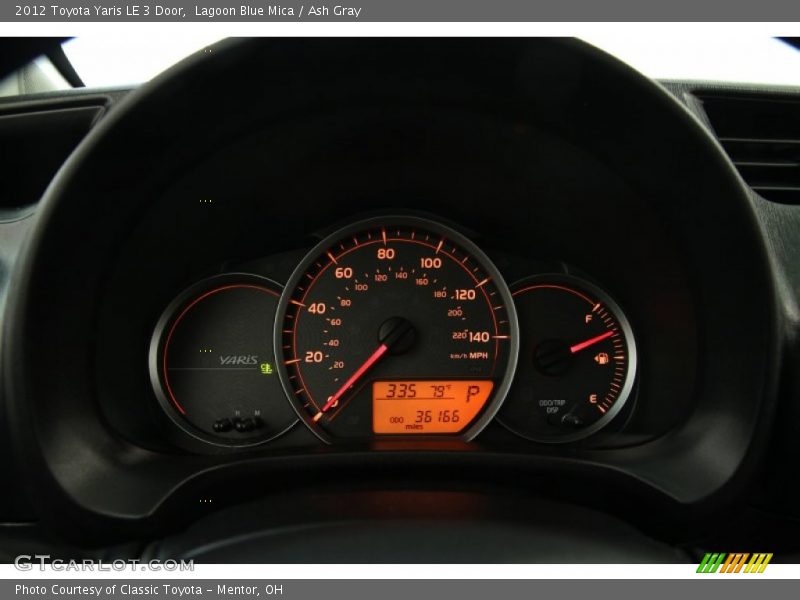 Lagoon Blue Mica / Ash Gray 2012 Toyota Yaris LE 3 Door