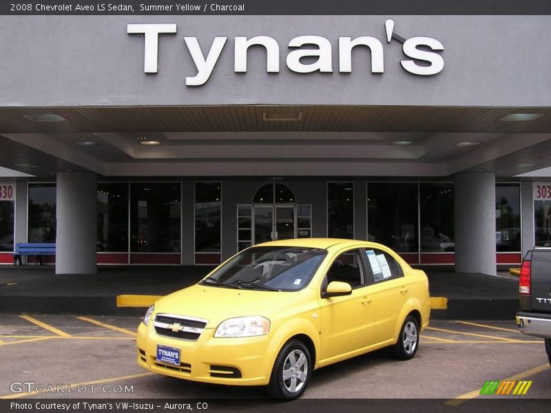 Summer Yellow / Charcoal 2008 Chevrolet Aveo LS Sedan
