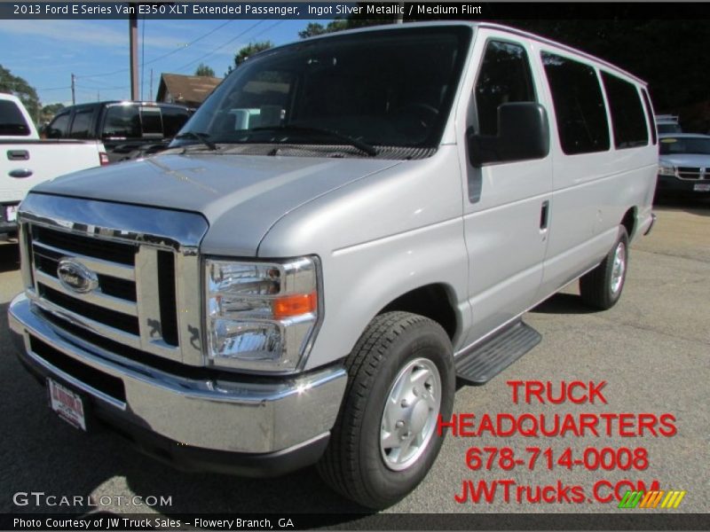 Ingot Silver Metallic / Medium Flint 2013 Ford E Series Van E350 XLT Extended Passenger