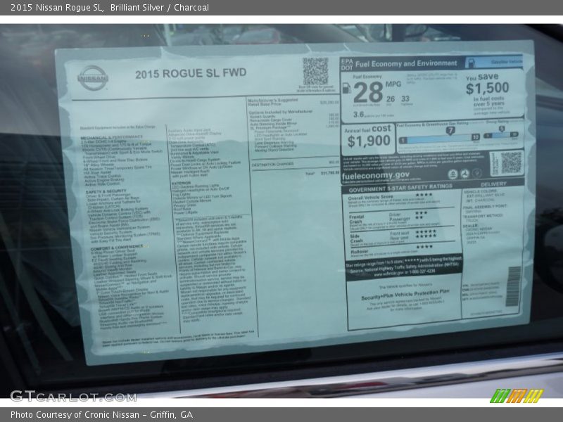  2015 Rogue SL Window Sticker