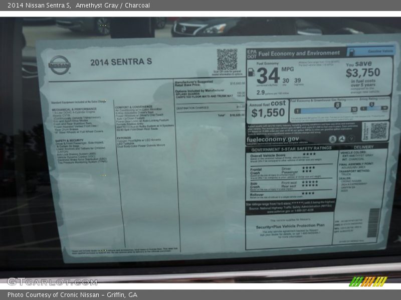 Amethyst Gray / Charcoal 2014 Nissan Sentra S