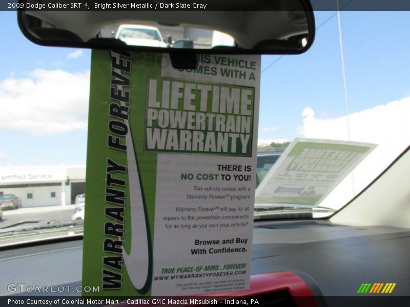 Bright Silver Metallic / Dark Slate Gray 2009 Dodge Caliber SRT 4