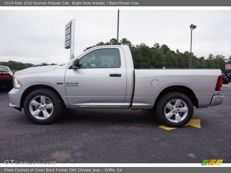 Bright Silver Metallic / Black/Diesel Gray 2014 Ram 1500 Express Regular Cab