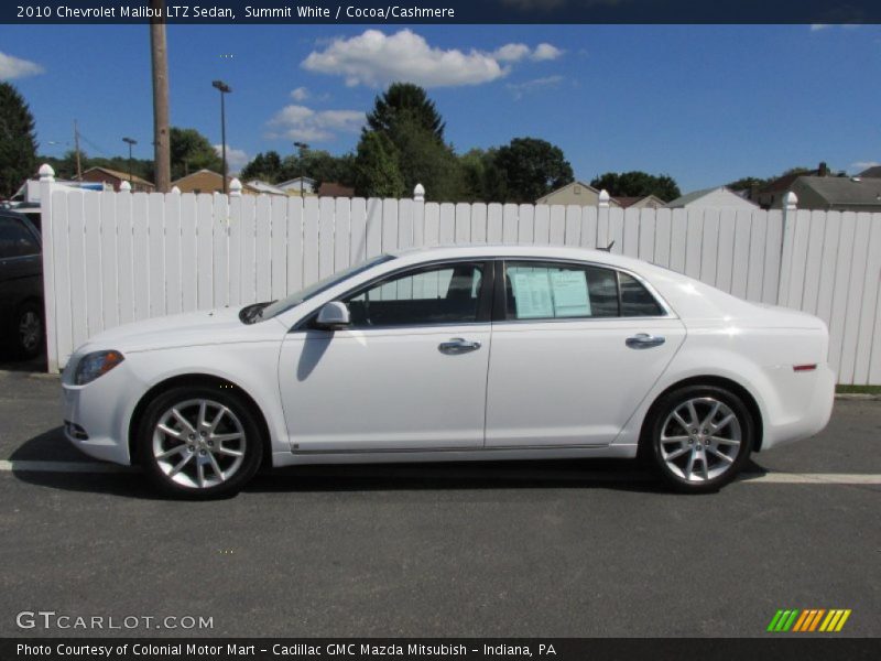 Summit White / Cocoa/Cashmere 2010 Chevrolet Malibu LTZ Sedan