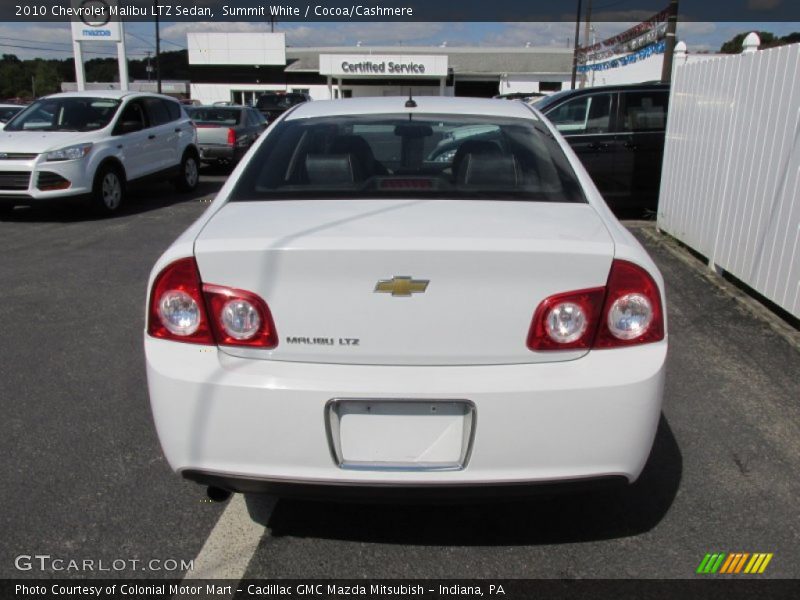 Summit White / Cocoa/Cashmere 2010 Chevrolet Malibu LTZ Sedan