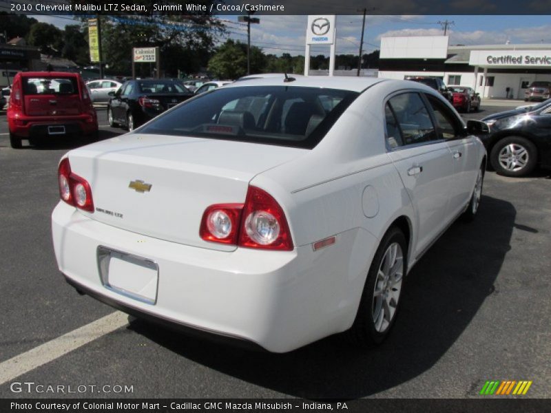 Summit White / Cocoa/Cashmere 2010 Chevrolet Malibu LTZ Sedan