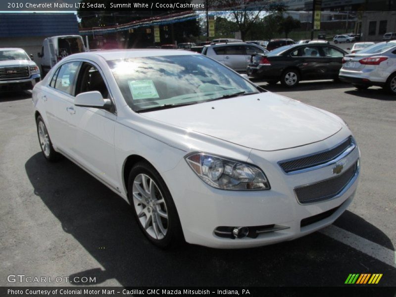 Summit White / Cocoa/Cashmere 2010 Chevrolet Malibu LTZ Sedan