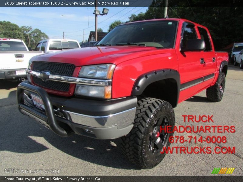 Victory Red / Tan 2005 Chevrolet Silverado 1500 Z71 Crew Cab 4x4