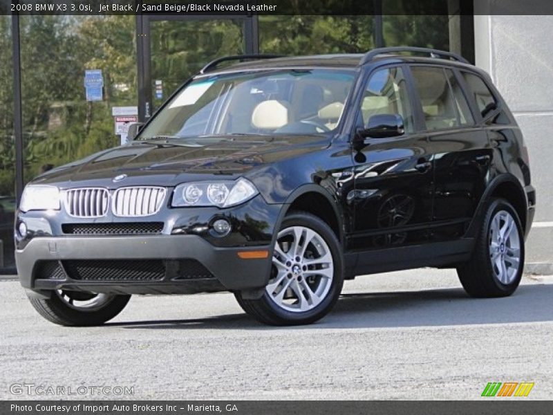 Jet Black / Sand Beige/Black Nevada Leather 2008 BMW X3 3.0si