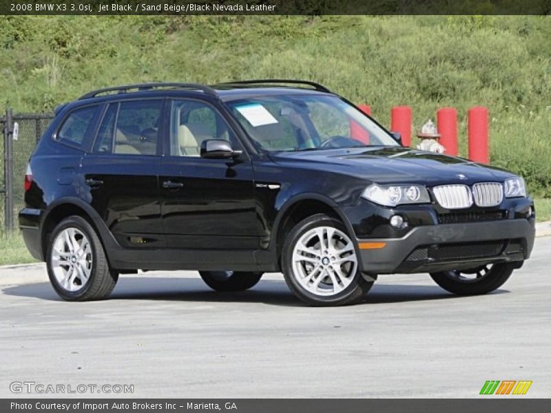 Jet Black / Sand Beige/Black Nevada Leather 2008 BMW X3 3.0si