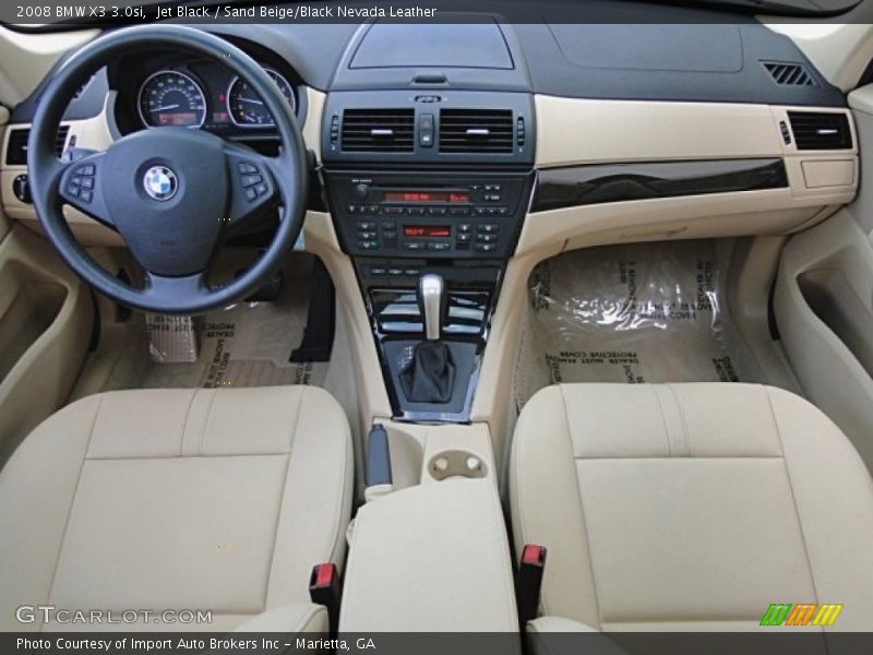 Jet Black / Sand Beige/Black Nevada Leather 2008 BMW X3 3.0si