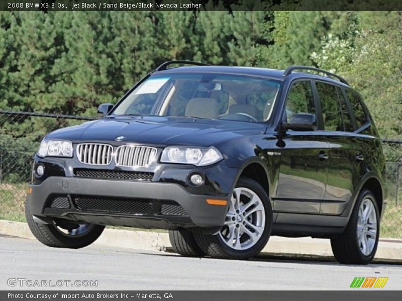 Jet Black / Sand Beige/Black Nevada Leather 2008 BMW X3 3.0si