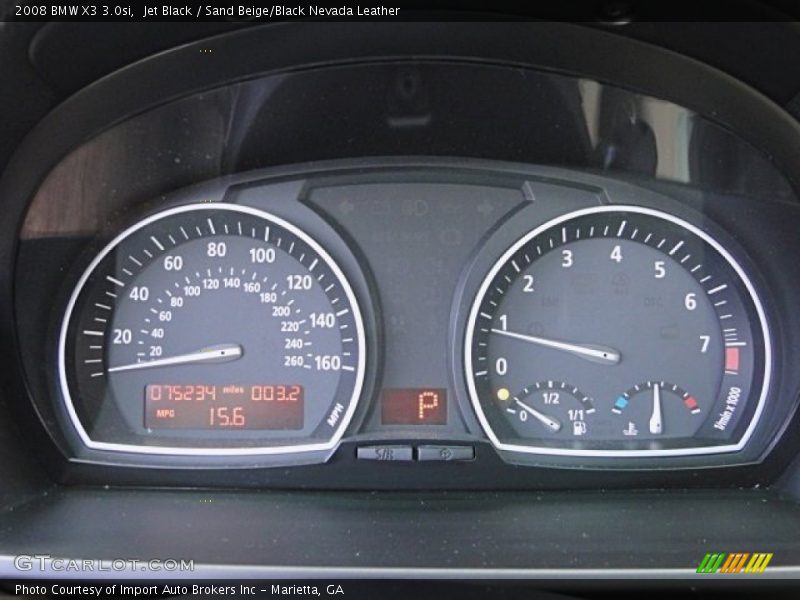 Jet Black / Sand Beige/Black Nevada Leather 2008 BMW X3 3.0si