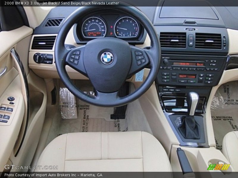 Jet Black / Sand Beige/Black Nevada Leather 2008 BMW X3 3.0si