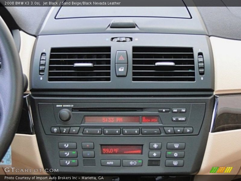 Jet Black / Sand Beige/Black Nevada Leather 2008 BMW X3 3.0si