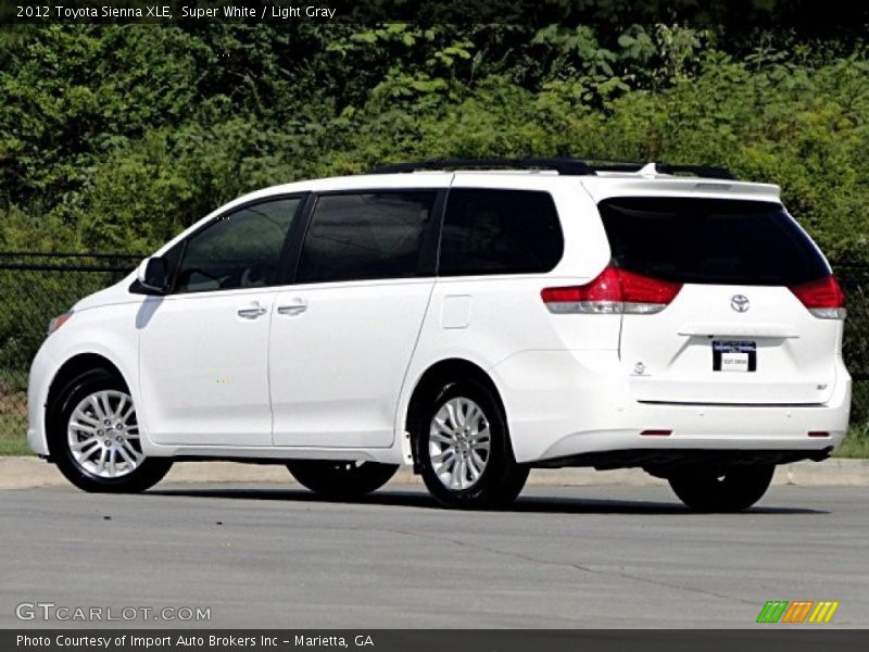 Super White / Light Gray 2012 Toyota Sienna XLE