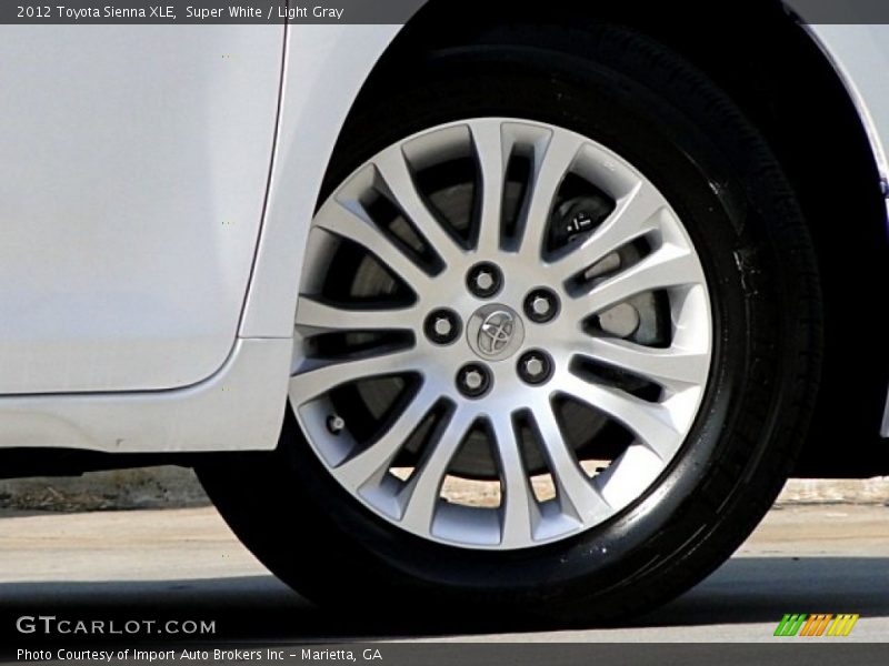 Super White / Light Gray 2012 Toyota Sienna XLE