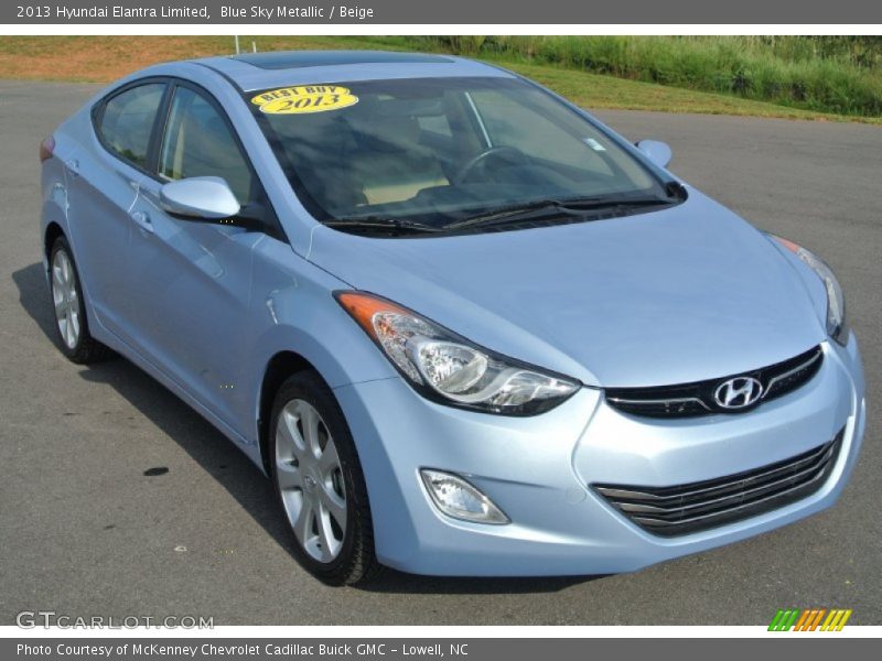 Blue Sky Metallic / Beige 2013 Hyundai Elantra Limited