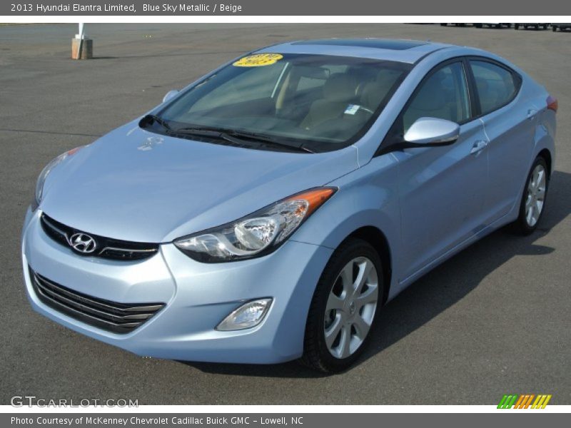 Blue Sky Metallic / Beige 2013 Hyundai Elantra Limited