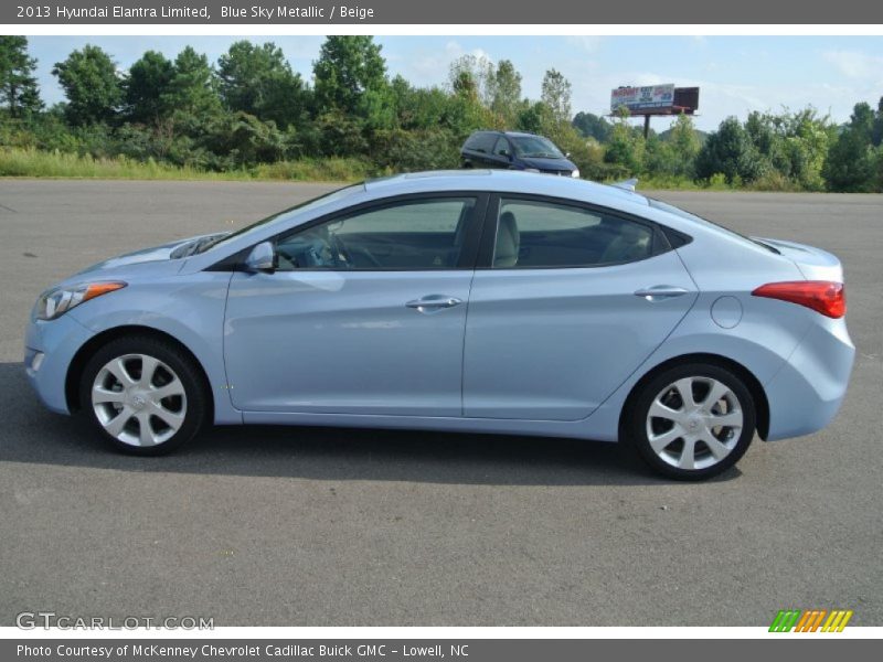 Blue Sky Metallic / Beige 2013 Hyundai Elantra Limited