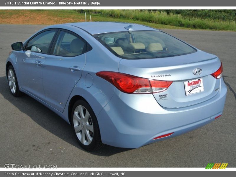 Blue Sky Metallic / Beige 2013 Hyundai Elantra Limited