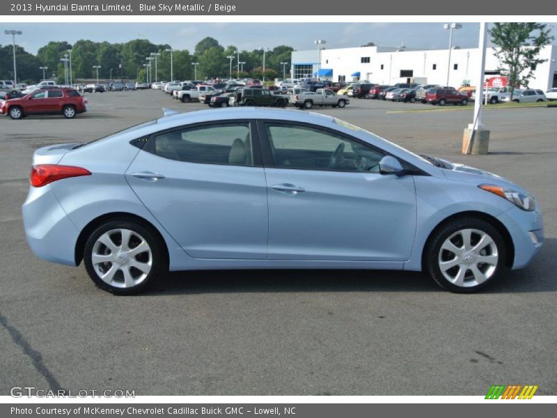 Blue Sky Metallic / Beige 2013 Hyundai Elantra Limited