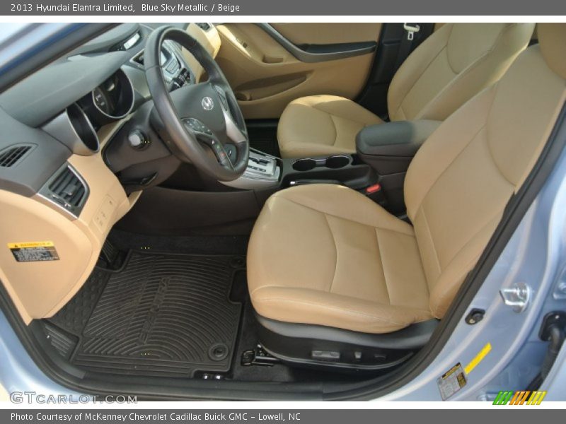 Blue Sky Metallic / Beige 2013 Hyundai Elantra Limited