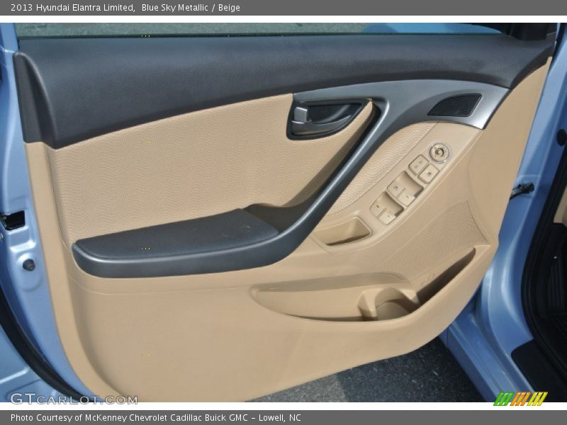 Blue Sky Metallic / Beige 2013 Hyundai Elantra Limited