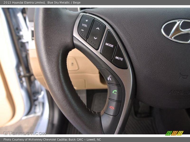 Blue Sky Metallic / Beige 2013 Hyundai Elantra Limited