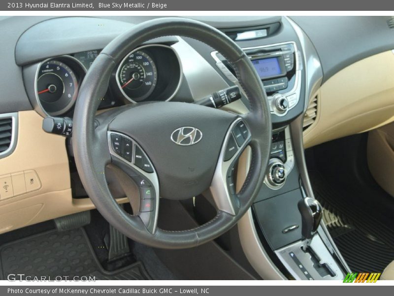 Blue Sky Metallic / Beige 2013 Hyundai Elantra Limited