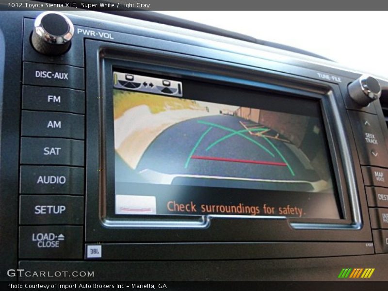 Super White / Light Gray 2012 Toyota Sienna XLE