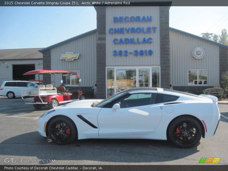 Arctic White / Adrenaline Red 2015 Chevrolet Corvette Stingray Coupe Z51