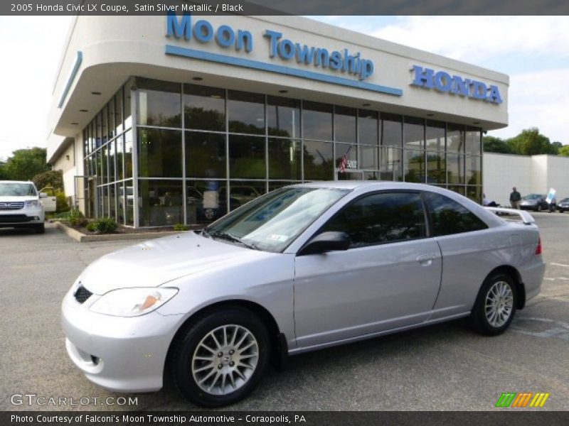 Satin Silver Metallic / Black 2005 Honda Civic LX Coupe