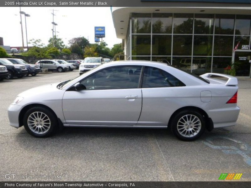 Satin Silver Metallic / Black 2005 Honda Civic LX Coupe