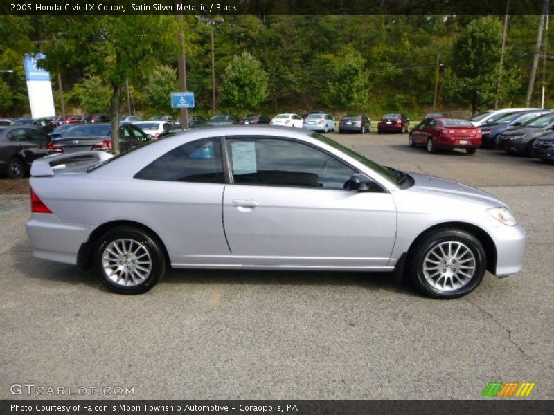 Satin Silver Metallic / Black 2005 Honda Civic LX Coupe