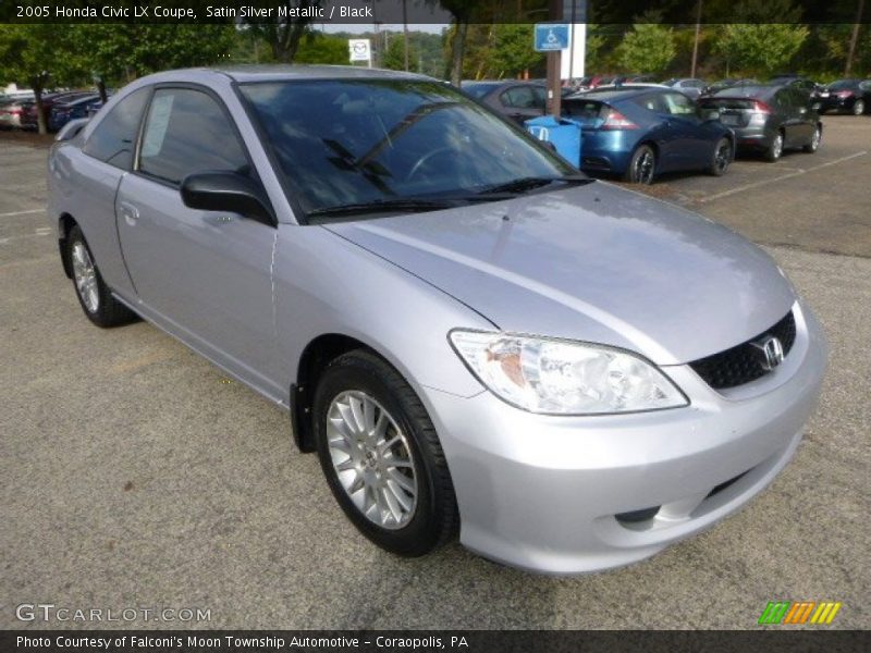 Satin Silver Metallic / Black 2005 Honda Civic LX Coupe