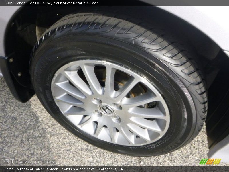 Satin Silver Metallic / Black 2005 Honda Civic LX Coupe