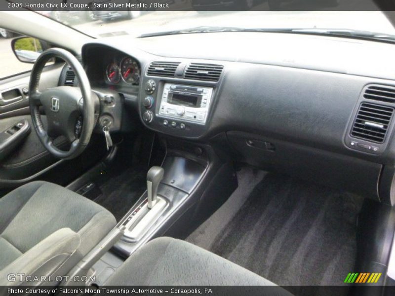 Satin Silver Metallic / Black 2005 Honda Civic LX Coupe