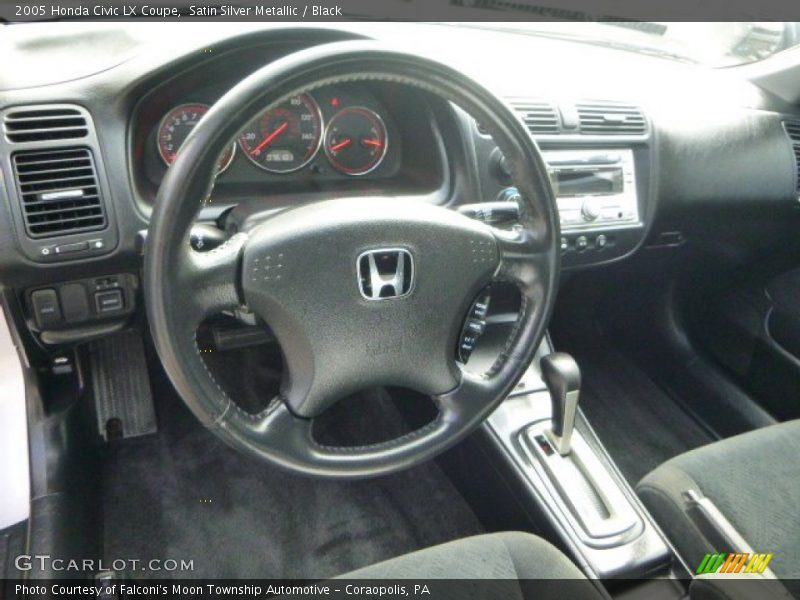 Satin Silver Metallic / Black 2005 Honda Civic LX Coupe