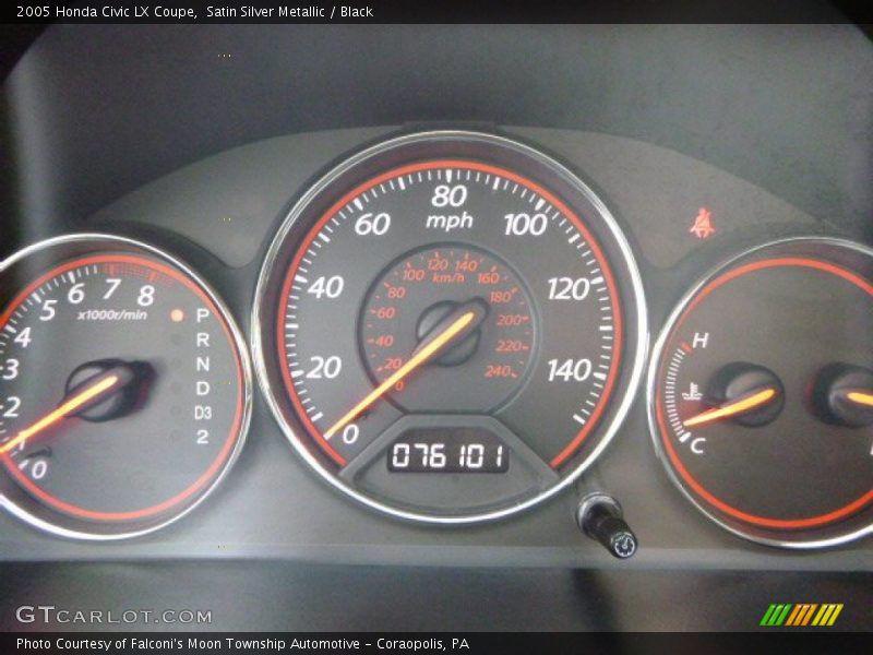 Satin Silver Metallic / Black 2005 Honda Civic LX Coupe