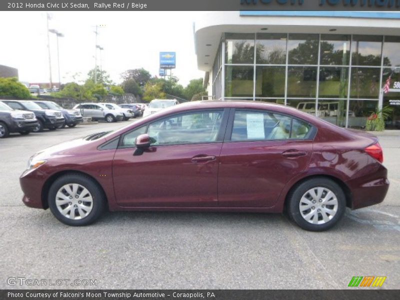 Rallye Red / Beige 2012 Honda Civic LX Sedan